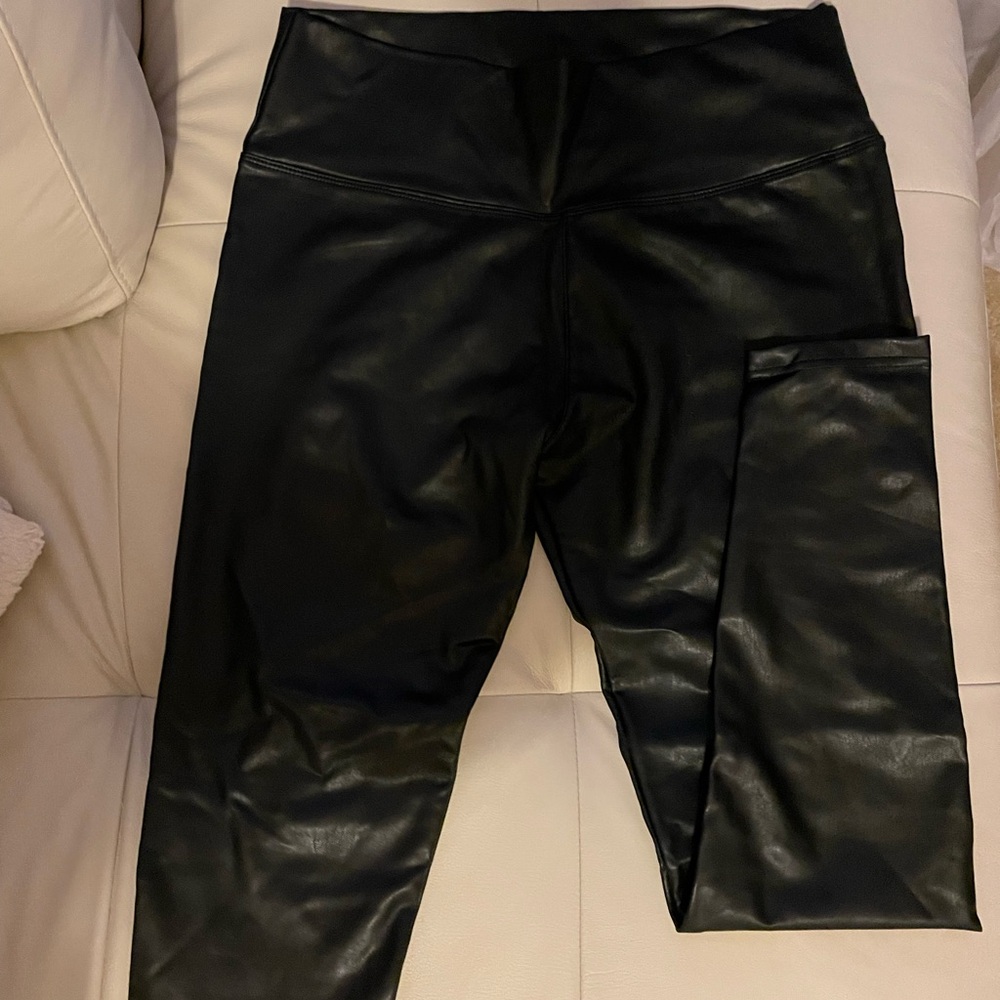 SPANX Black Faux Leather Leggings